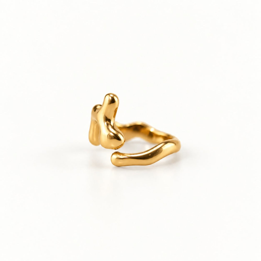 Waterproof Gold Plated Stainless Steel Sculpted Ring – Stylr