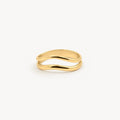 Split Shank Wave Ring — Waterproof Gold 316L Stainless Steel