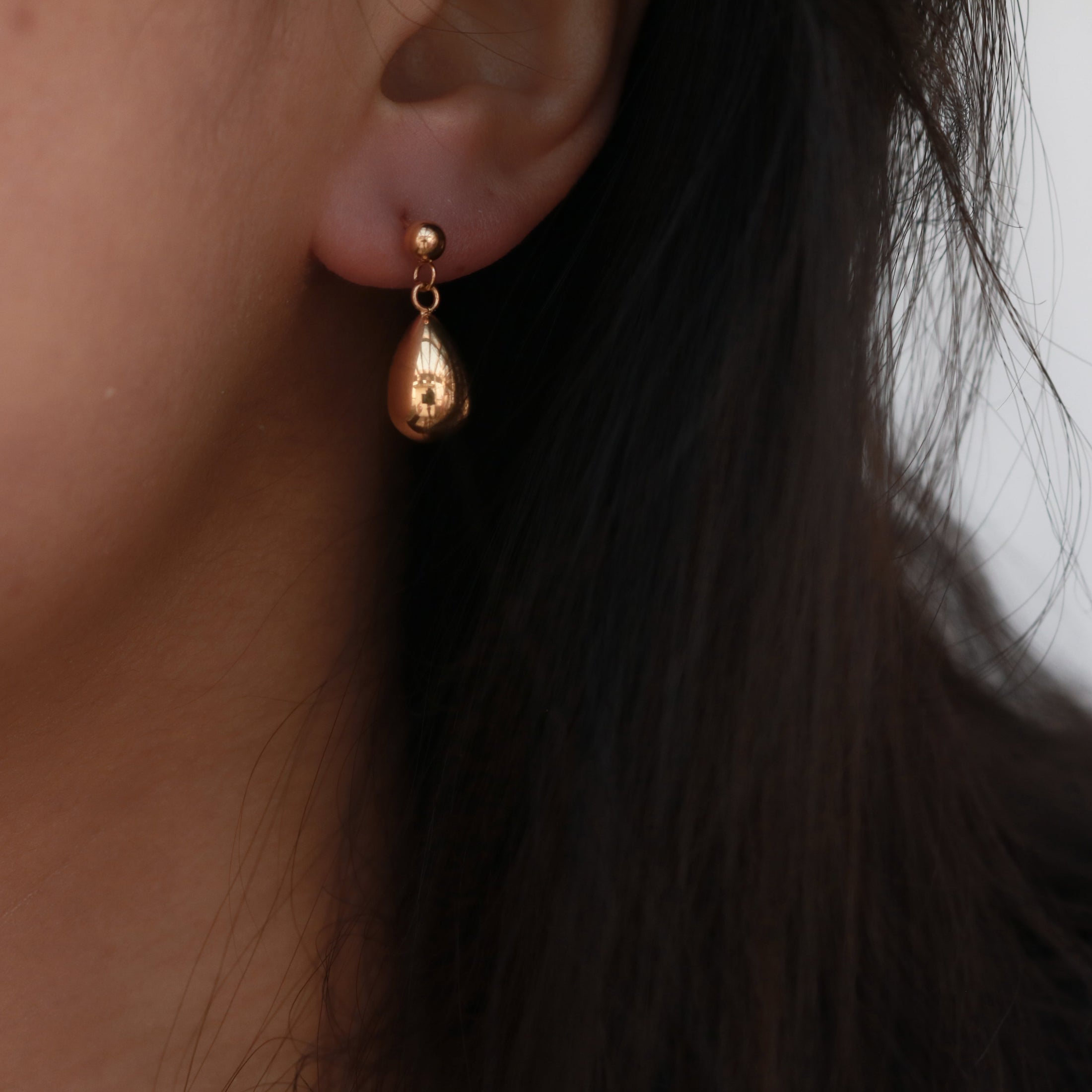 Gold Teardrop Dangle Earrings