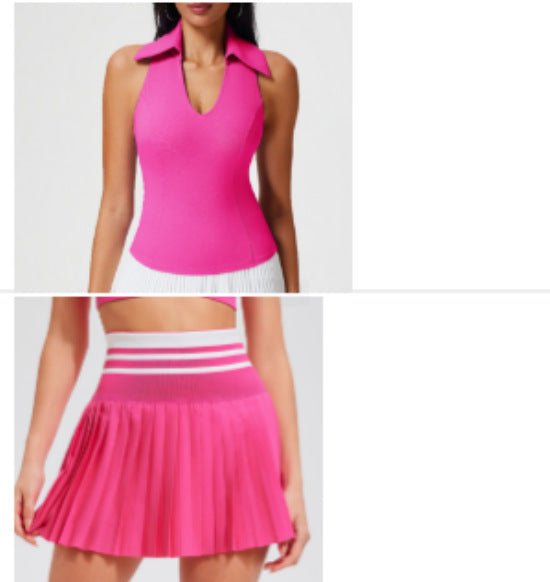 Golf Tennis Skirt Set with Secure Pocket Anti Slip S5T02 - Stylr