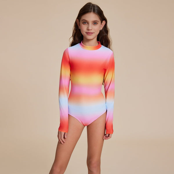 Gradient Long Sleeve Swimsuit - Stylr