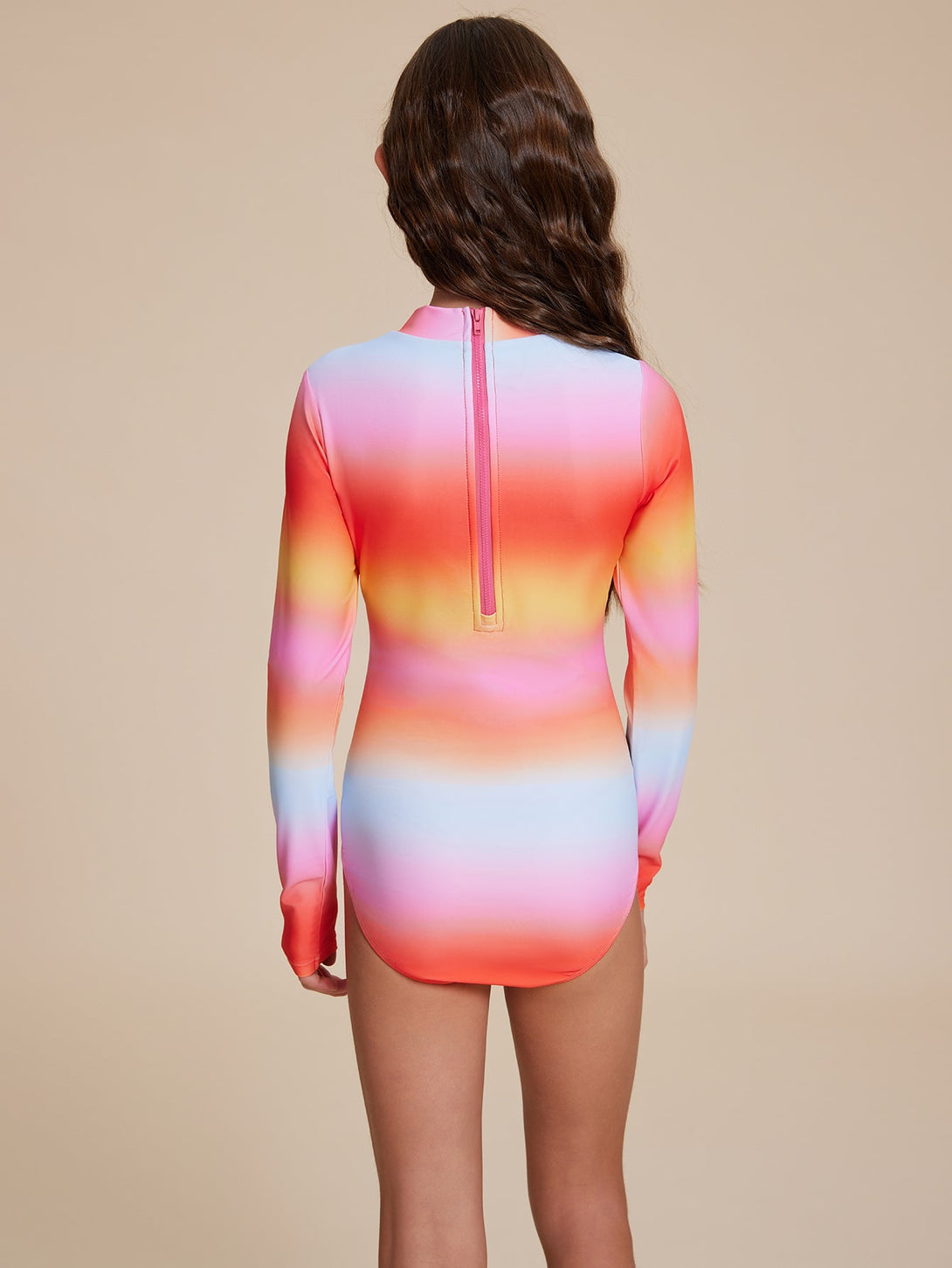 Gradient Long Sleeve Swimsuit - Stylr