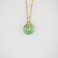 green jade necklace with stainless steel chain