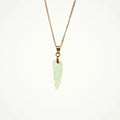 raw green jade pendant necklace