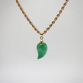 Gold Jade Comma Pendant Necklace - Waterproof