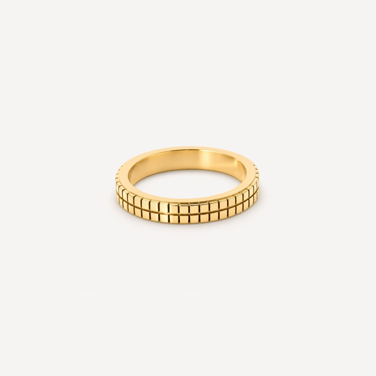 Gridline Bandring - 18K vergoldeter Edelstahl