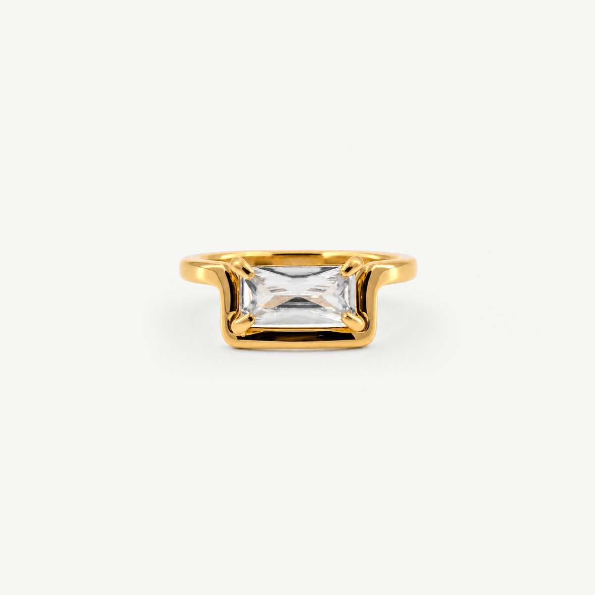 Half Frame Gem Ring