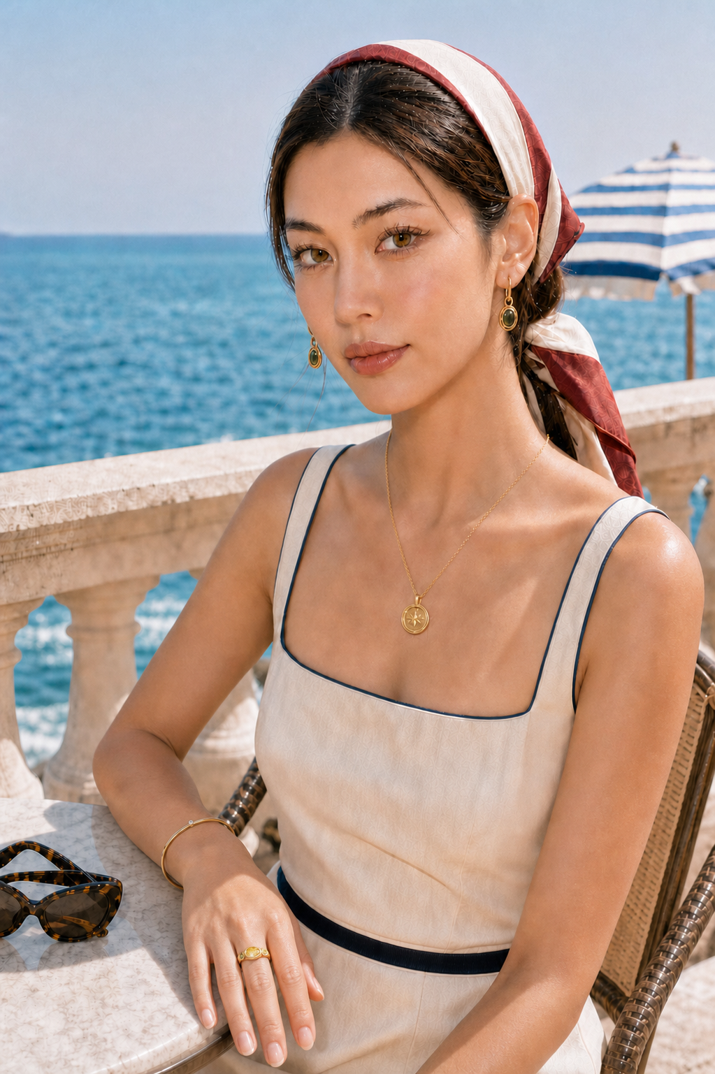 Harbor Noon jewelry set — worn