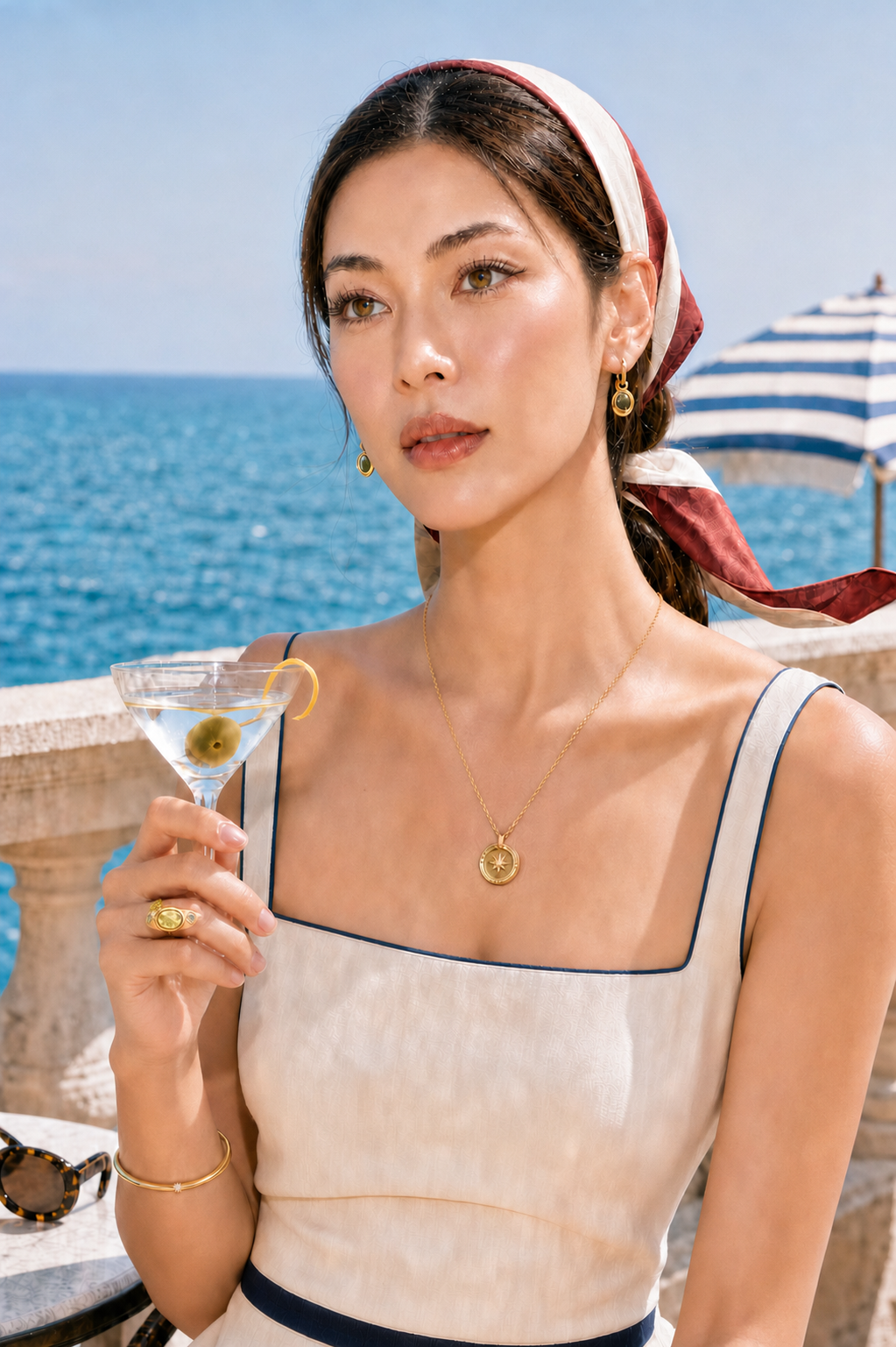 Harbor Noon jewelry set — worn