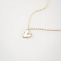 White Heart Necklace — Dainty Gold Pendant