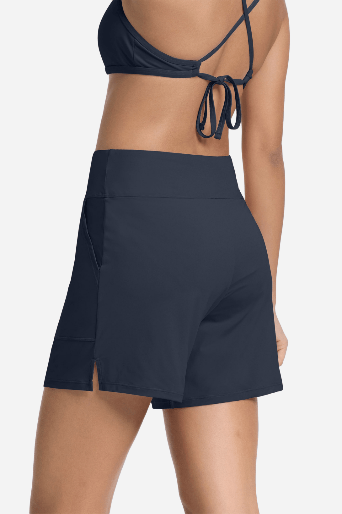 High Waisted UPF 50+ Period Swimwear Shorts with Pockets - Stylr