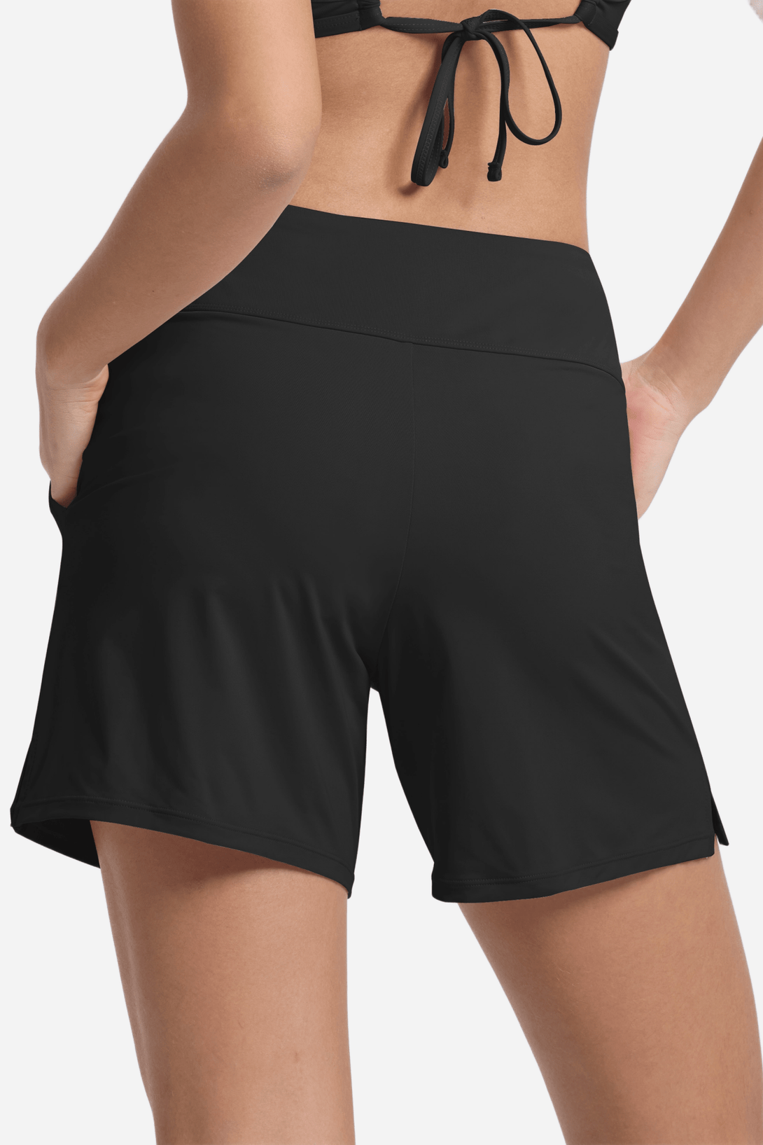 High Waisted UPF 50+ Period Swimwear Shorts with Pockets - Stylr