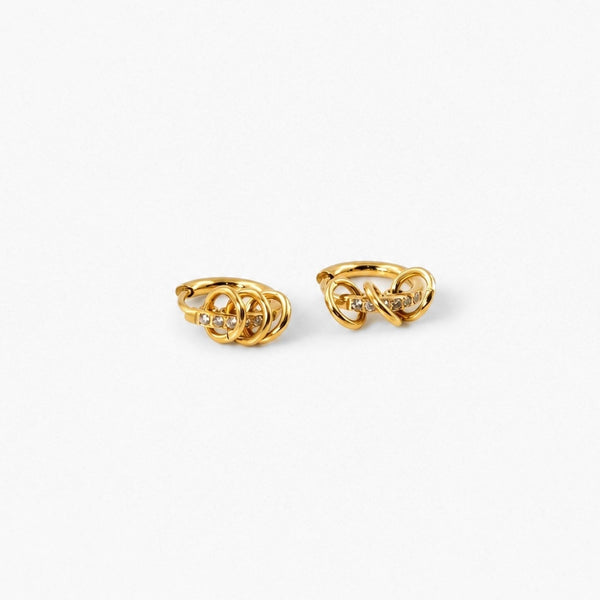 Interlocking Pave Hoops — Kinetic Gold Hoop Earrings