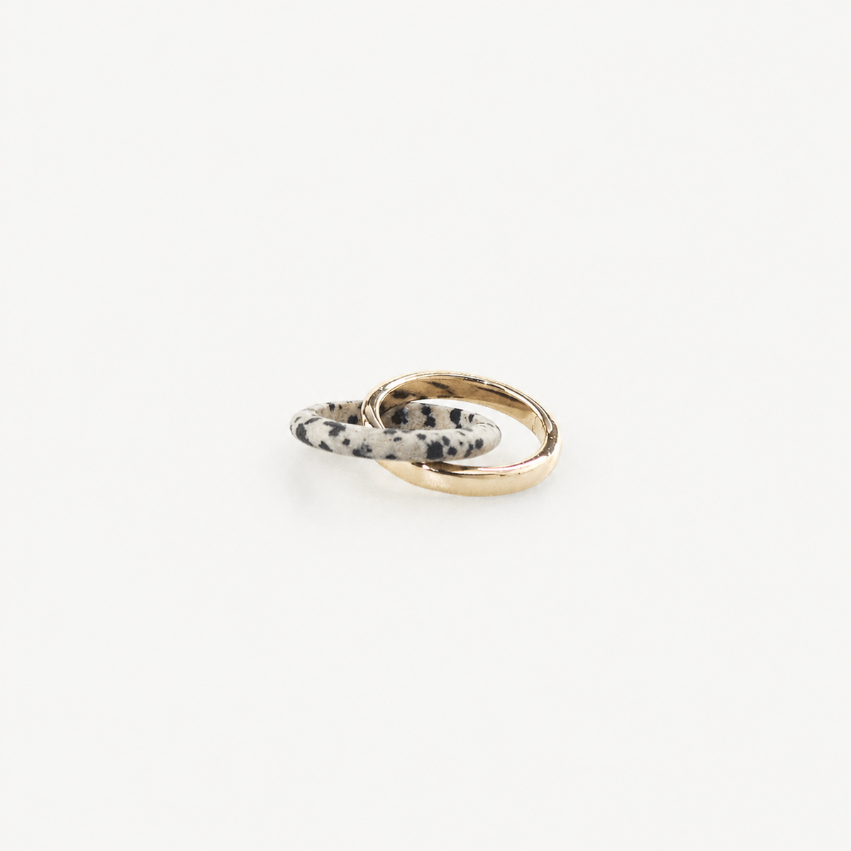 Dalmatian Double Band Ring - 18k Gold Plated Stainless Steel