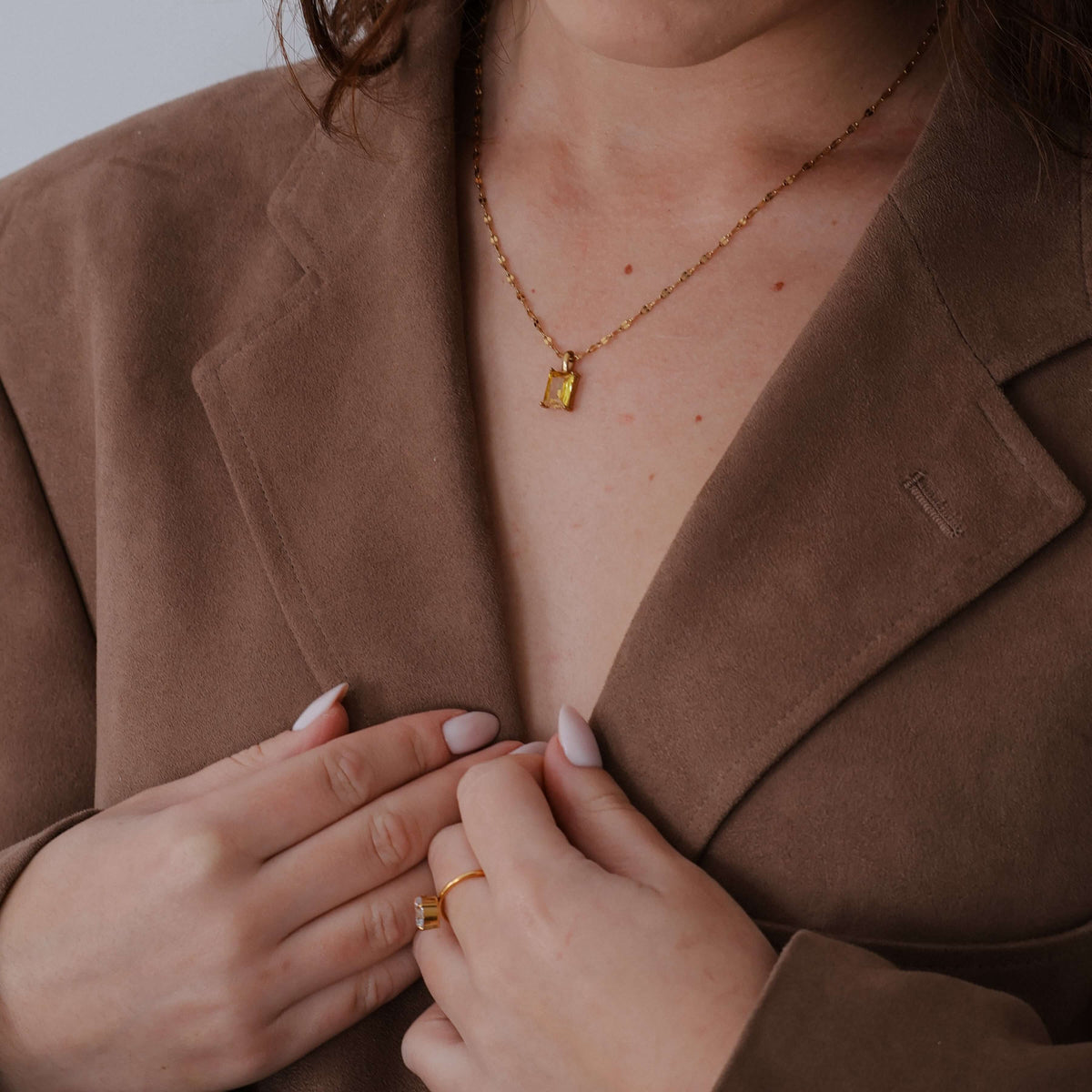 Solar Pendant Necklace, waterproof 18k gold-plated stainless steel