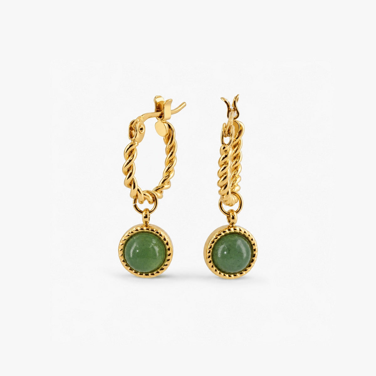 green jade earrings
