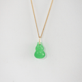 Green Jade Gourd Necklace — Waterproof