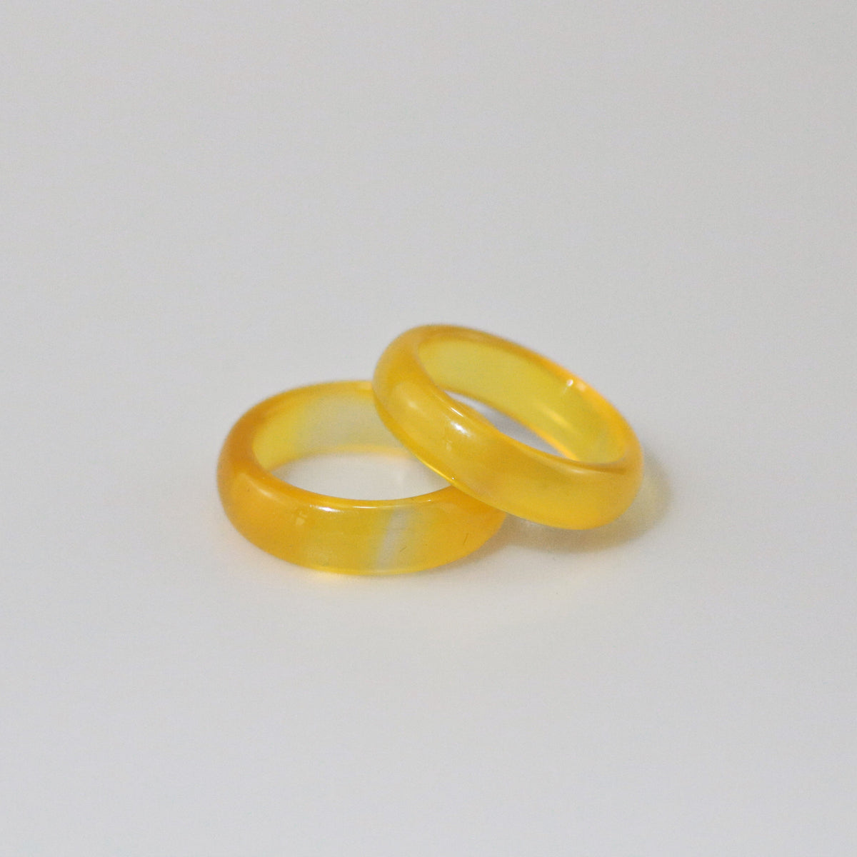 Yellow Jade Band Ring, waterproof