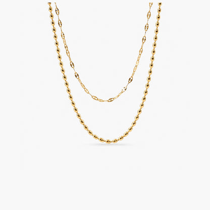 Jude Layered Necklace – 18k vergoldete Edelstahl-Mehrfachetkette, wasserfest
