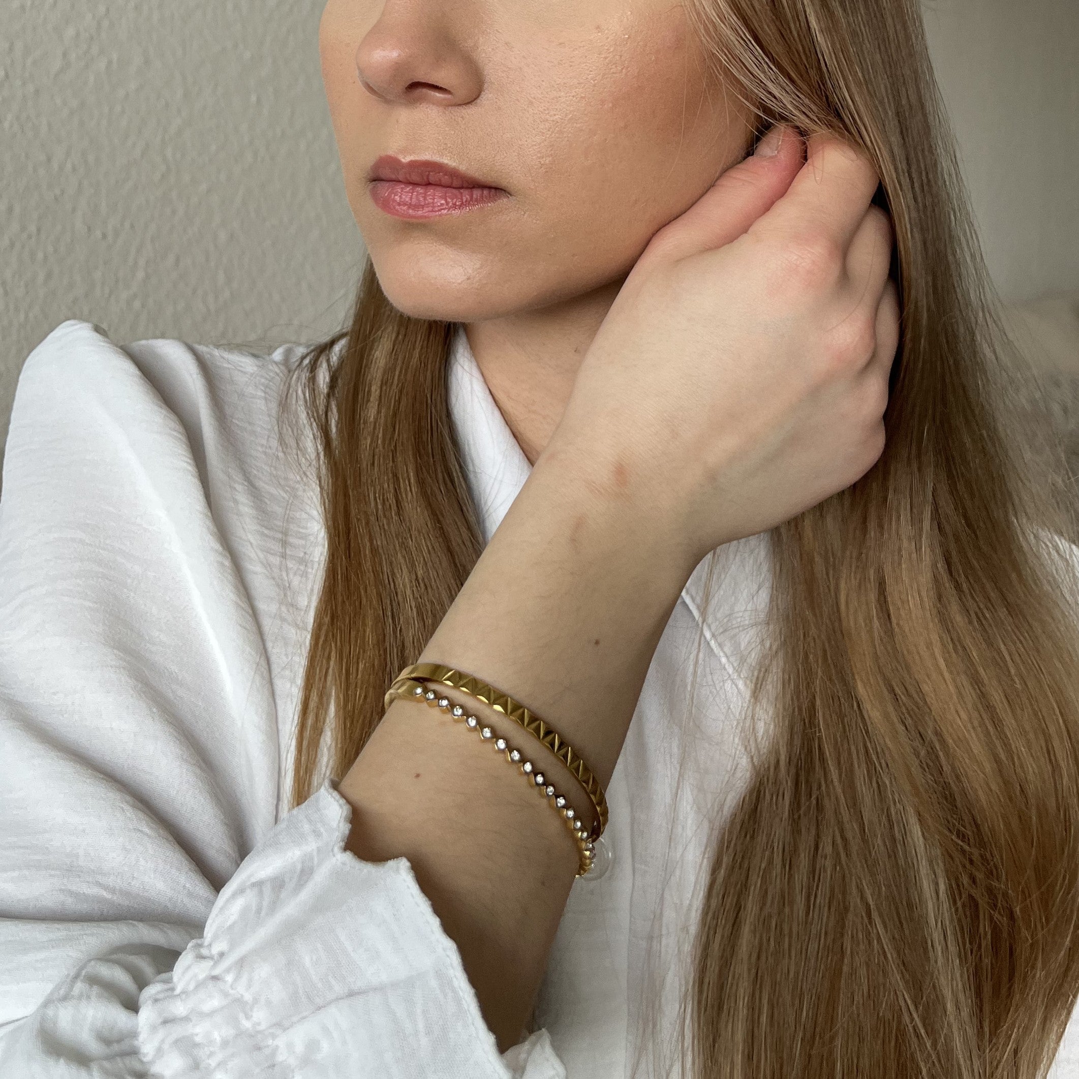 Twinkle Bangle, waterproof 18k gold-plated stainless steel
