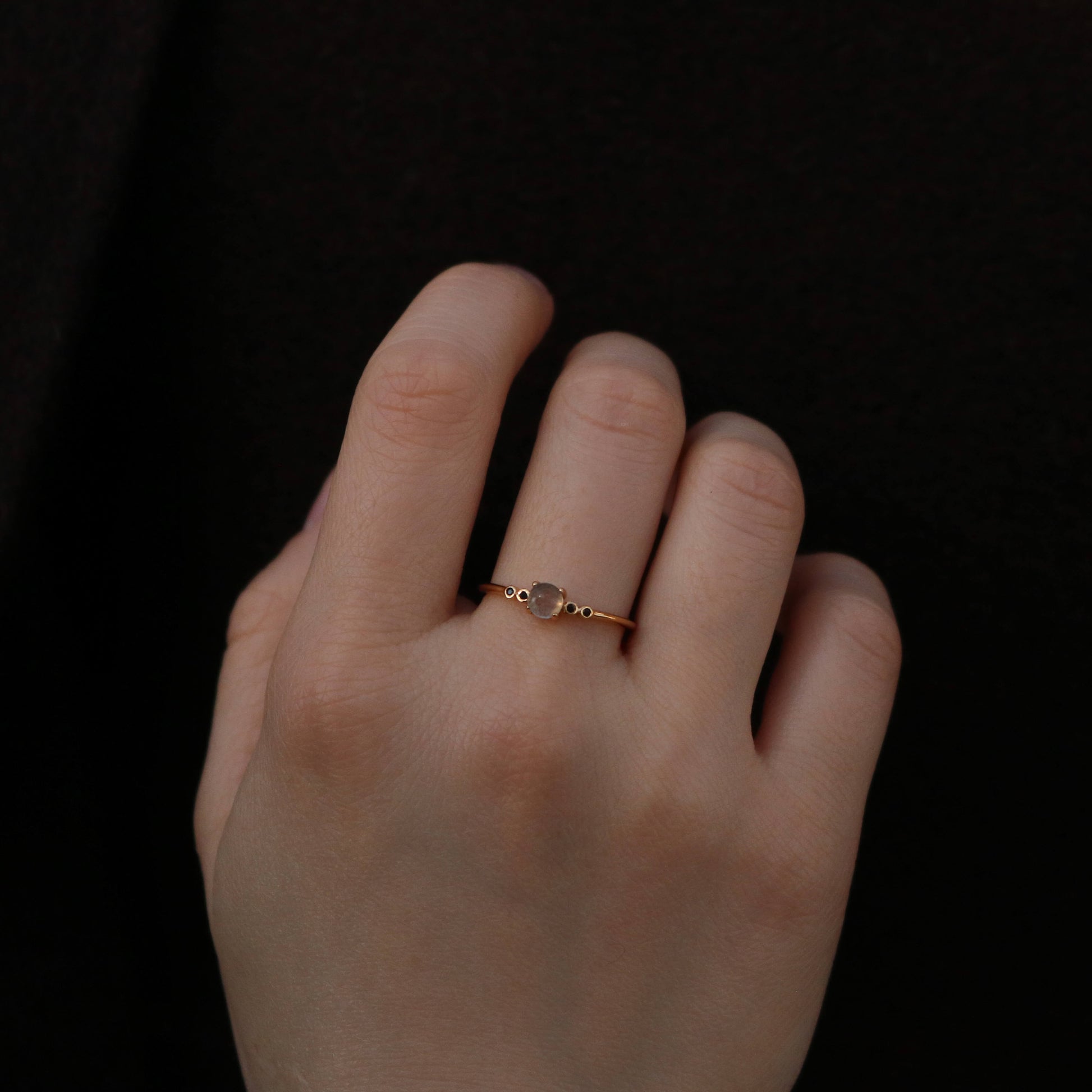 Small Labradorite gemstone ring