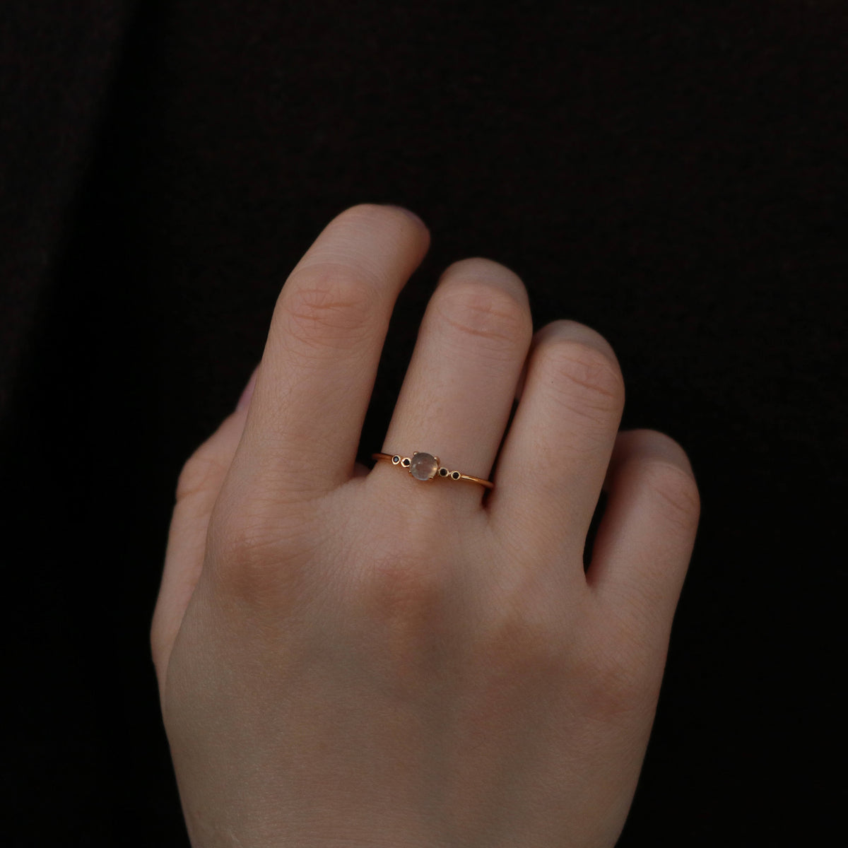 Small Labradorite gemstone ring