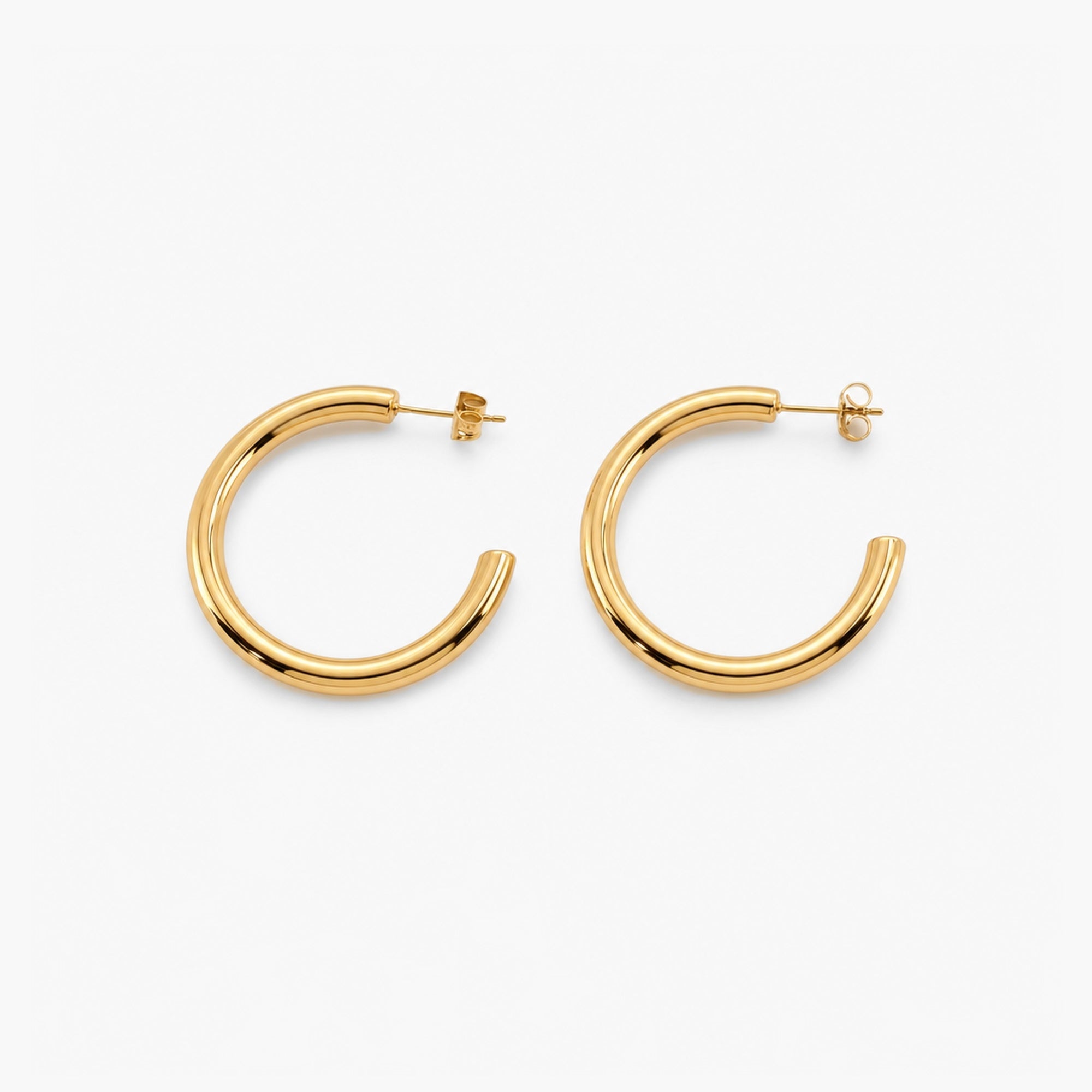 Faith Chunky Large Hoops 48mm Gold Earrings