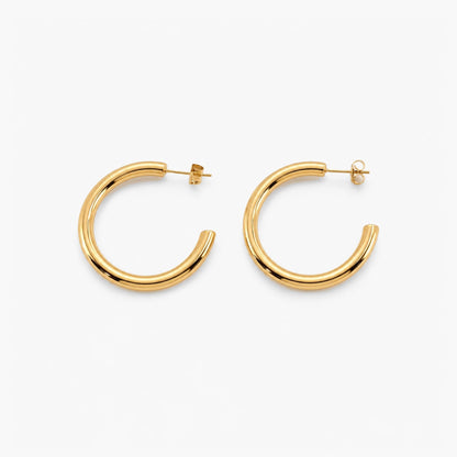 Faith Chunky Large Hoops 48mm Gold Earrings