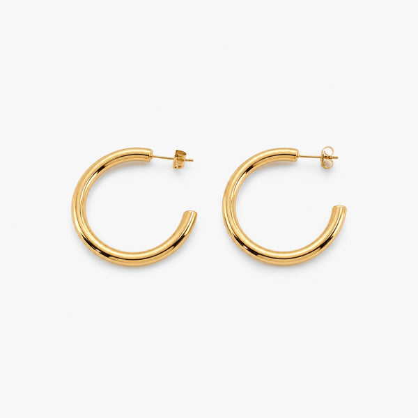 Faith Chunky Large Hoops 48mm Gold Earrings