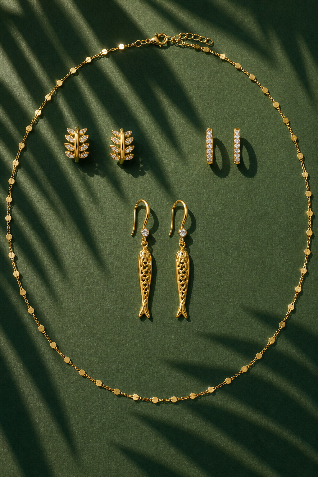 Laurel Noon jewelry set — flat lay