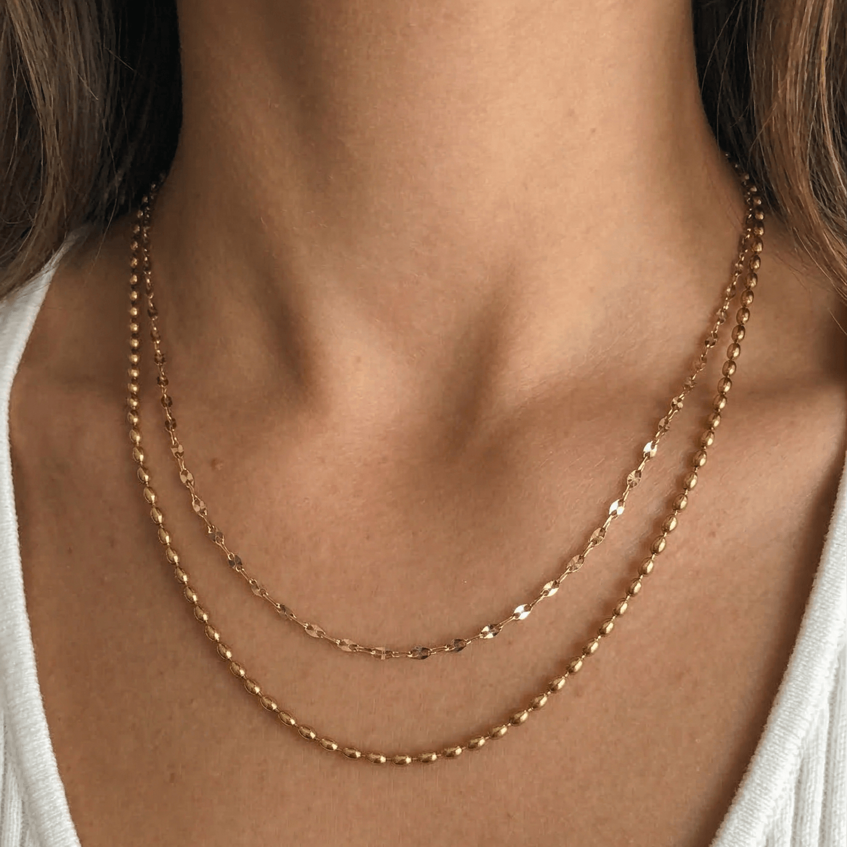 Jude Layered Necklace, waterproof 18k gold-plated stainless steel
