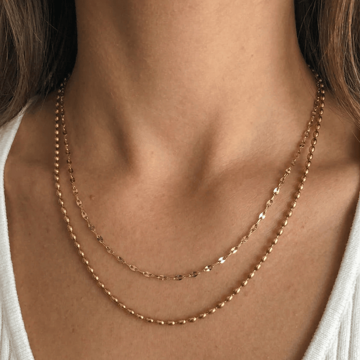 Jude Layered Necklace, waterproof 18k gold-plated stainless steel