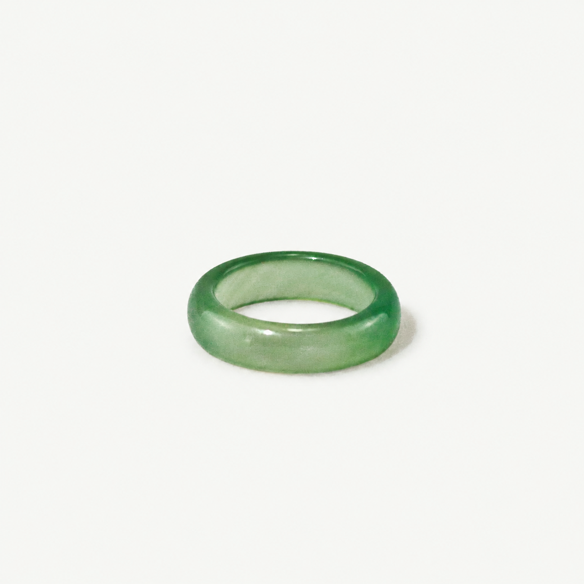 Light Green Jade Band Ring - Hypoallergenic 316L Stainless Steel