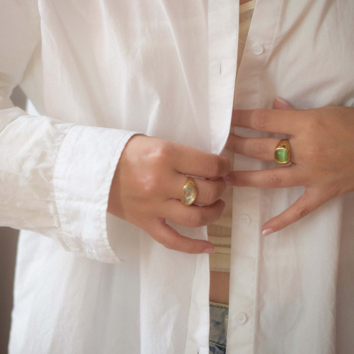green cats eye sigent ring 
