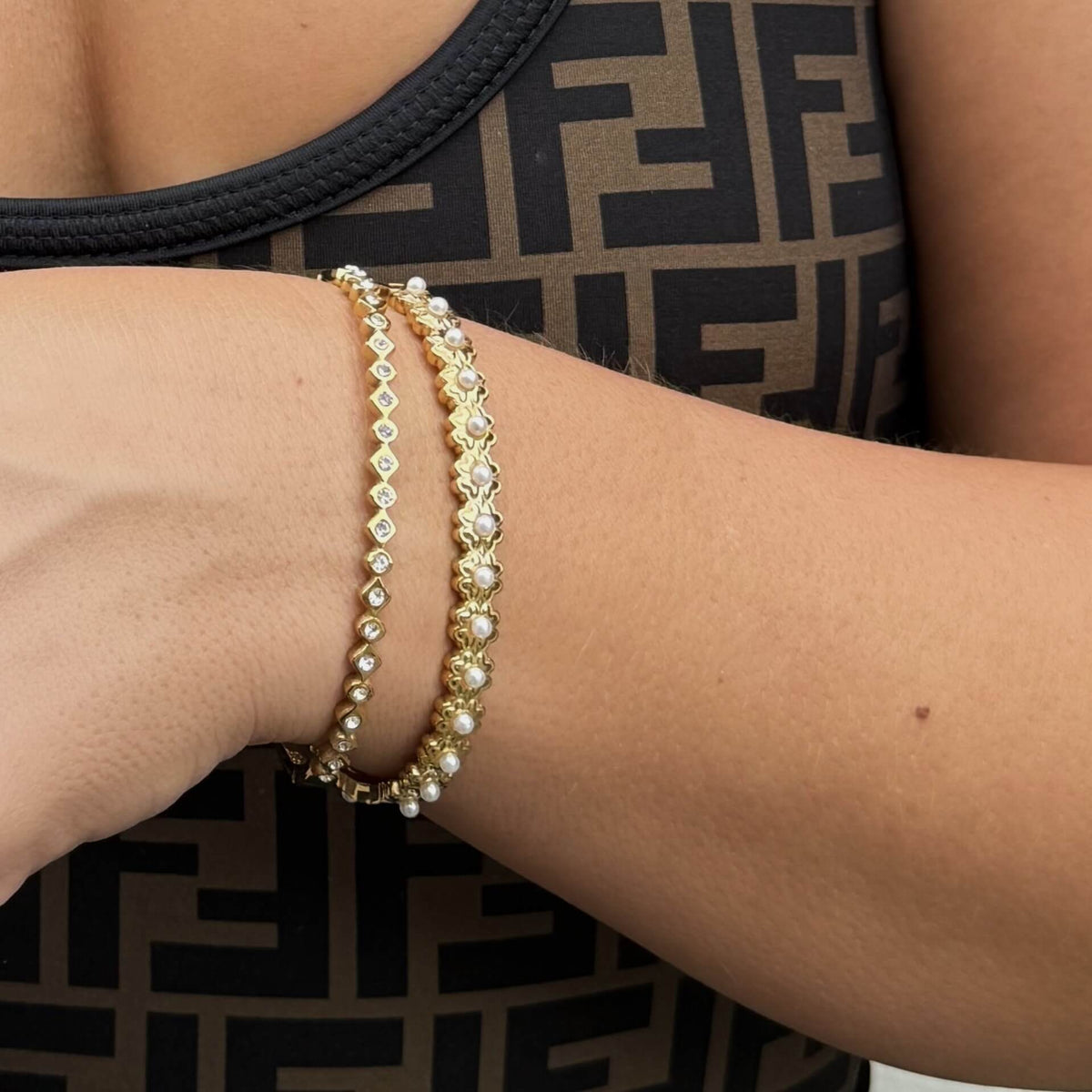 Twinkle Bangle, waterproof 18k gold-plated stainless steel