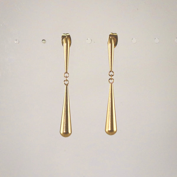 Waterproof Gold Teardrop Dangle Earrings