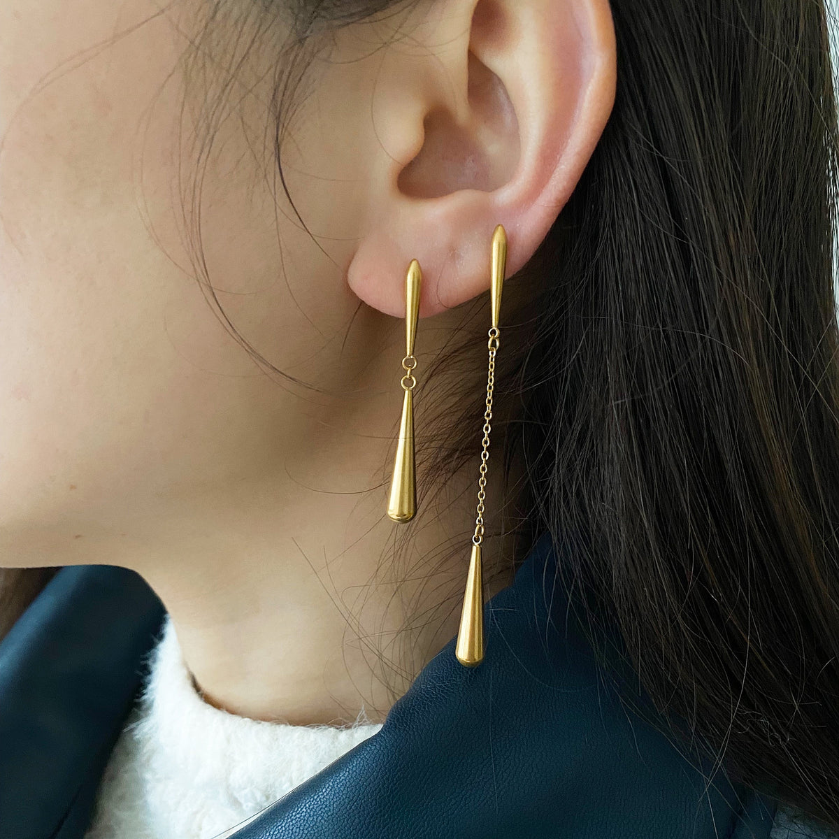 Long teardrop earrings set