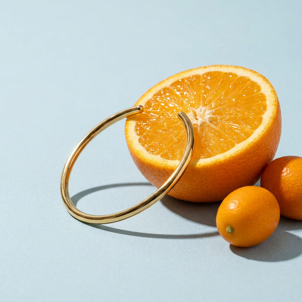 Thin Cuff Bracelet – 18K Gold Plated, Waterproof styled still life