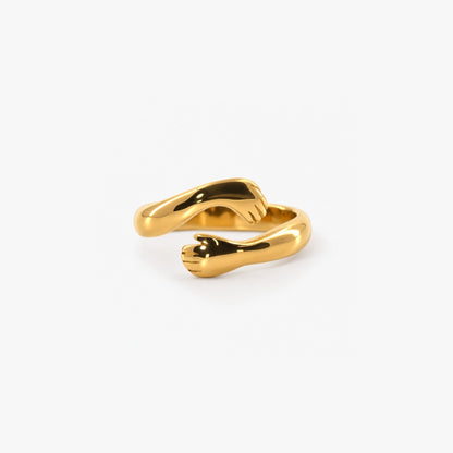 Love Hug Ring – 18k-vergoldeter Edelstahlring