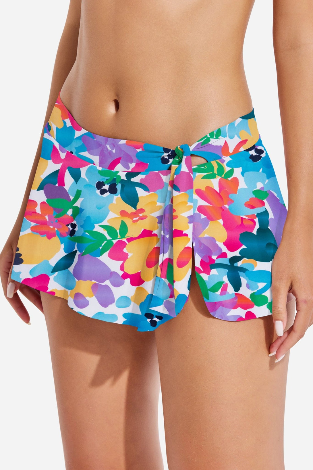 Low Waist Side - Tie Skirted Period Swim Bottoms - Stylr