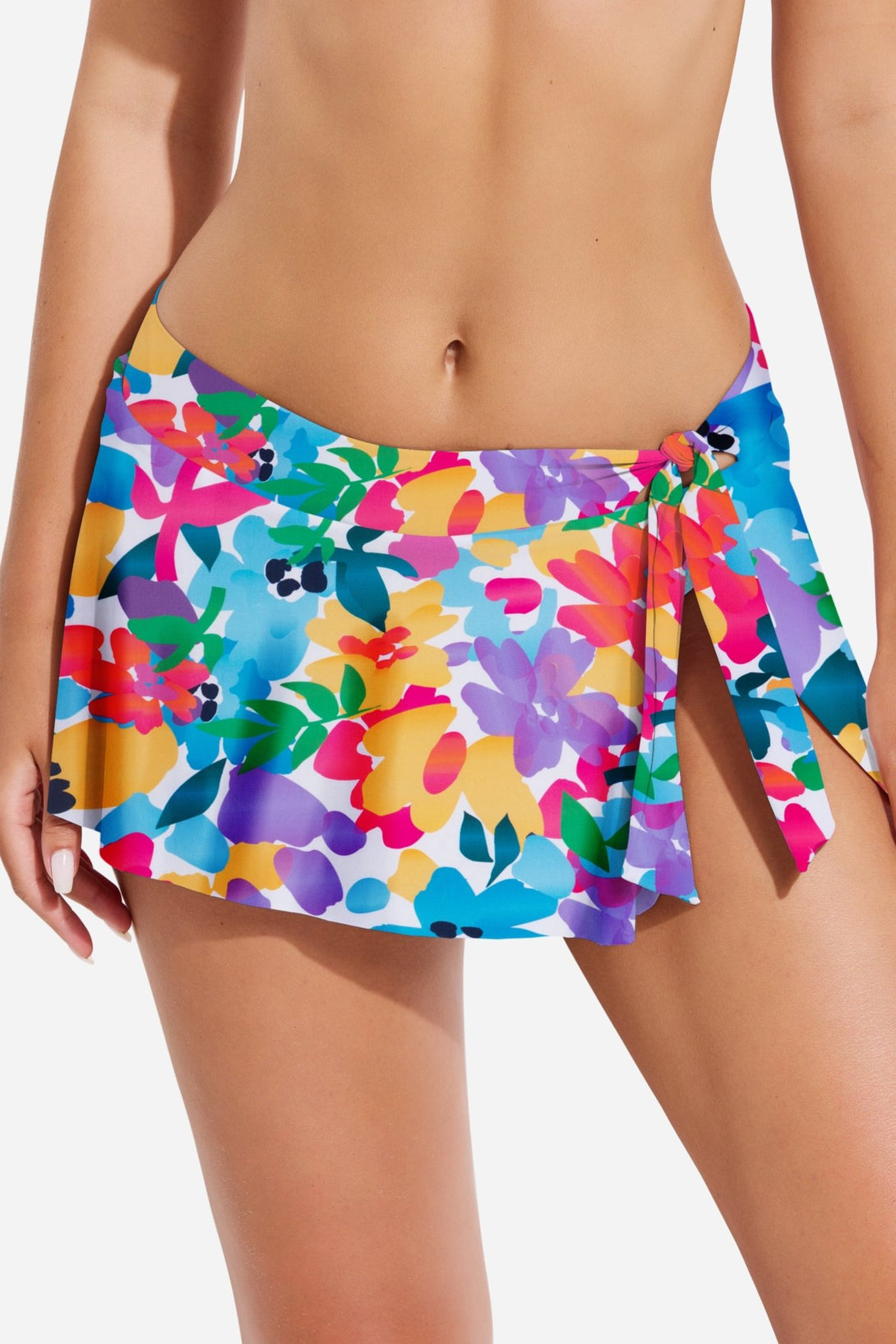 Low Waist Side - Tie Skirted Period Swim Bottoms - Stylr