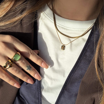 Eve Layered Necklace, waterproof 18k gold-plated stainless steel