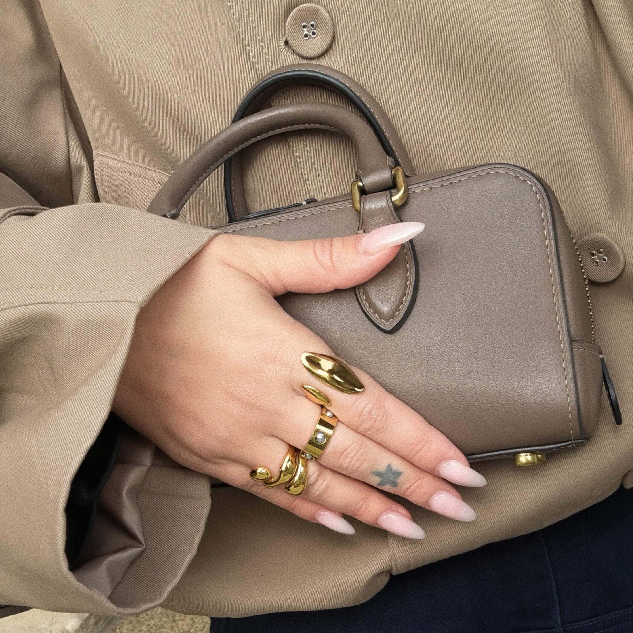 Puffy Coil Ring, waterproof 18k gold-plated stainless steel