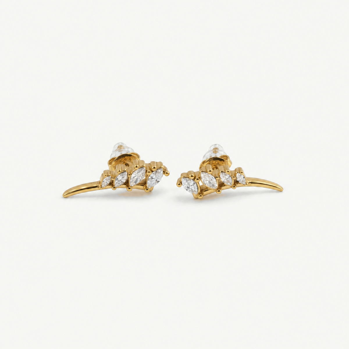 Gold Marquise Cluster Ear Climbers