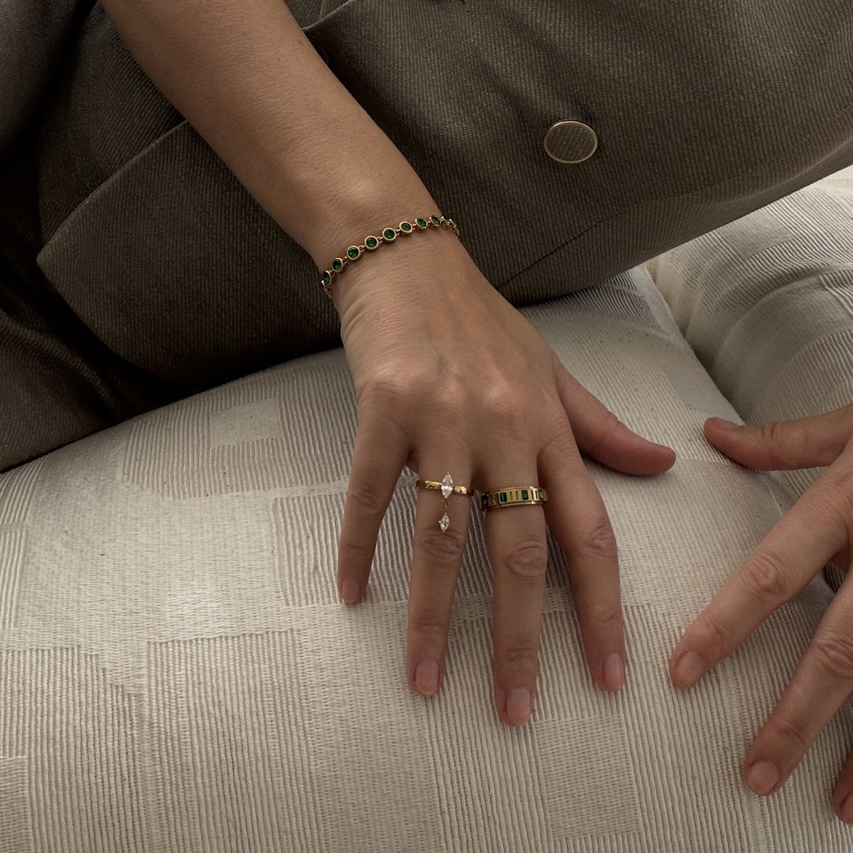 Marquise charm ring