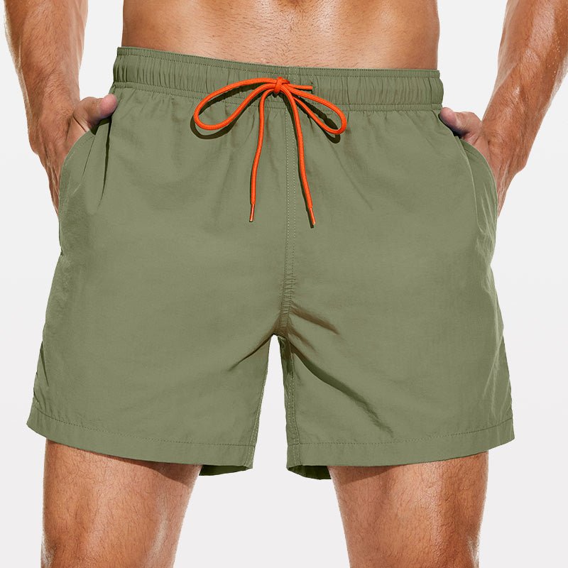 Men's Beach Shorts with Slant Pockets and Drawstring - Stylr