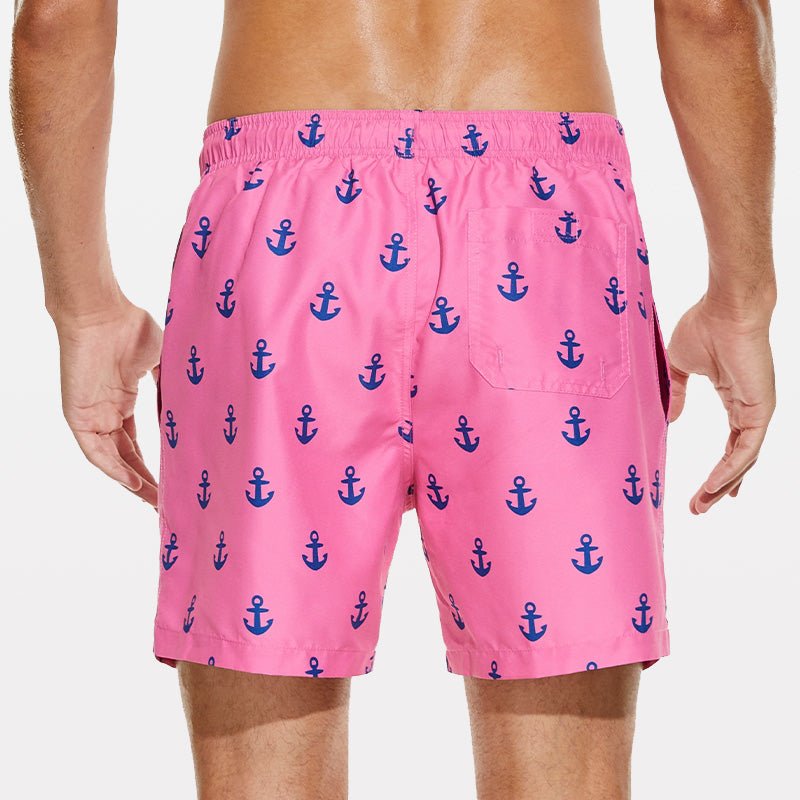 Men's Beach Shorts with Slant Pockets and Drawstring - Stylr