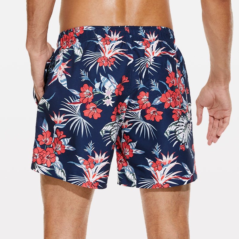 Men's Beach Shorts with Slant Pockets and Drawstring - Stylr