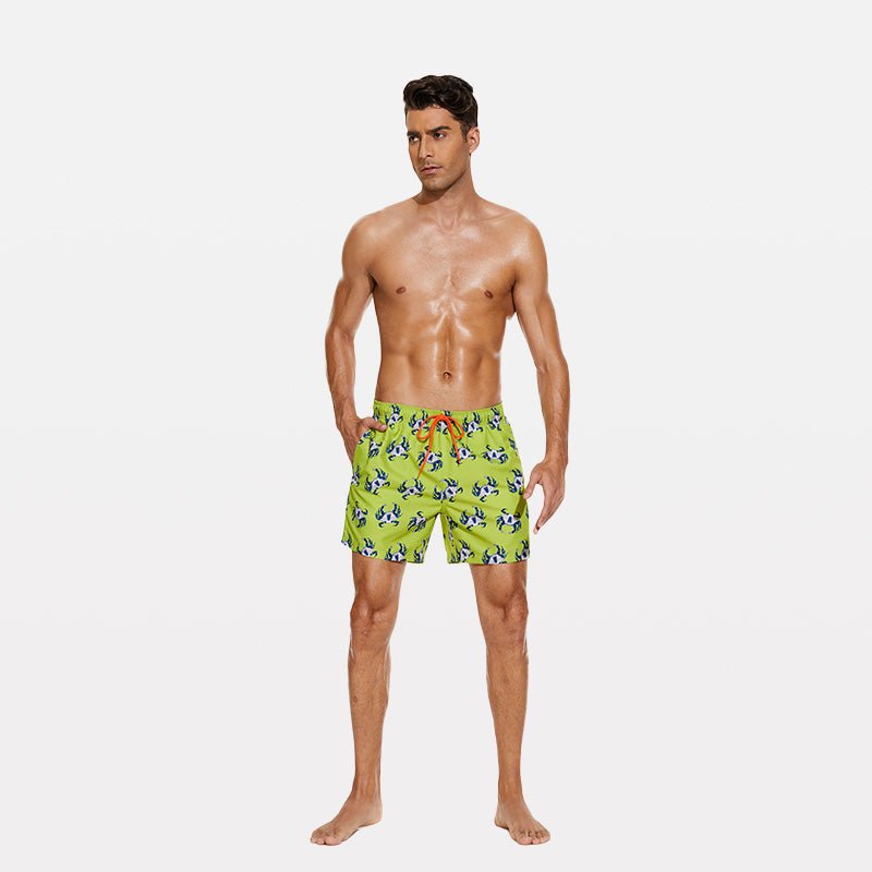 Men's Beach Shorts with Slant Pockets and Drawstring - Stylr