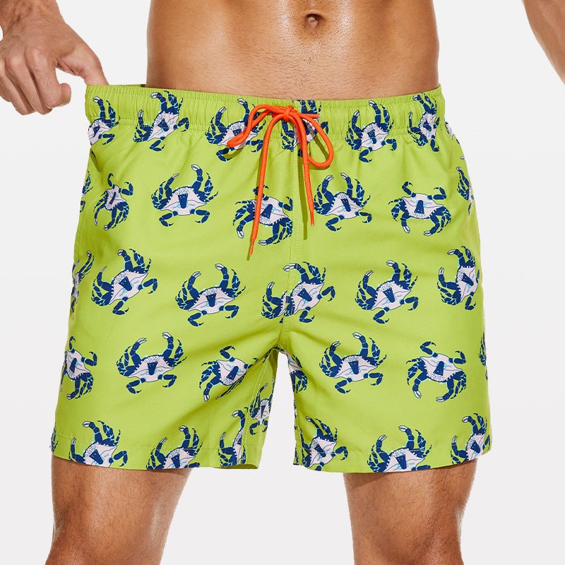 Men's Beach Shorts with Slant Pockets and Drawstring - Stylr